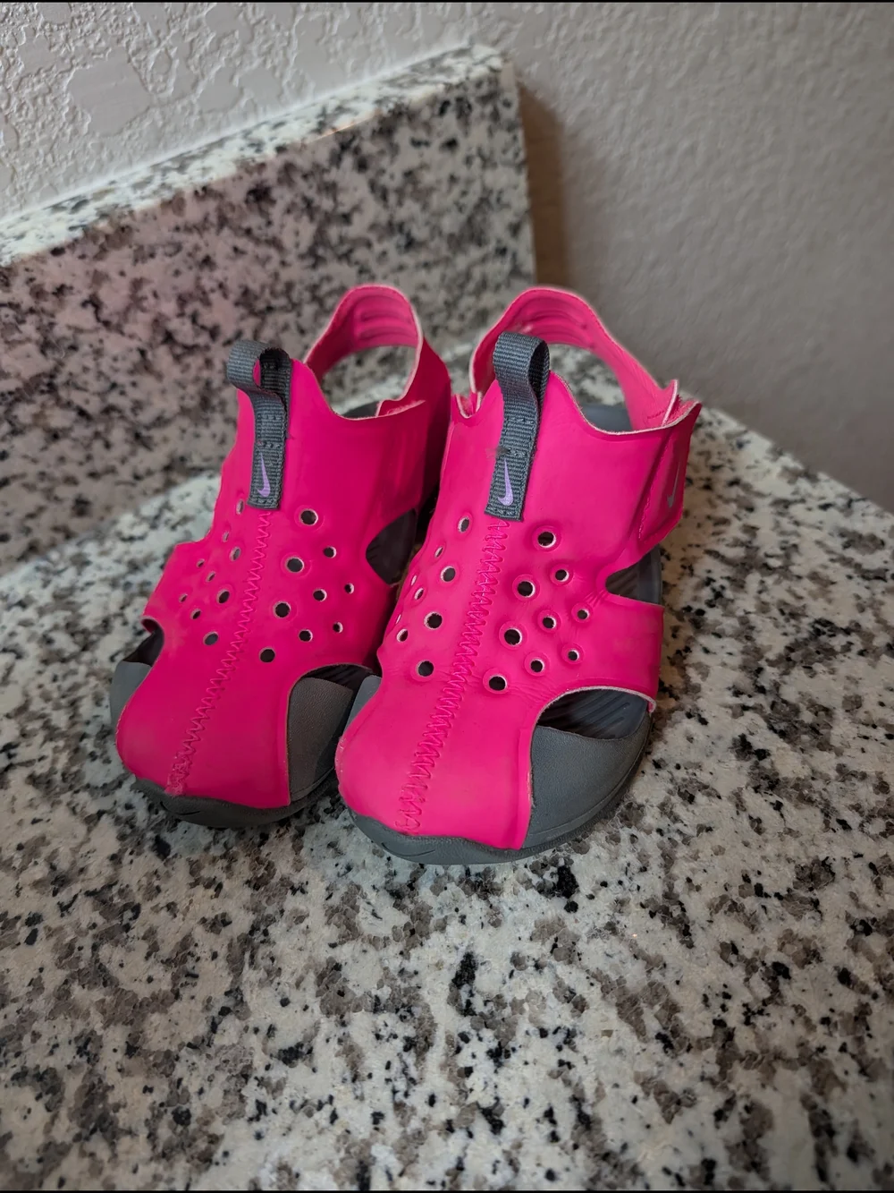Nike Kids Hot Pink and Gray Water-Ready Sandals
